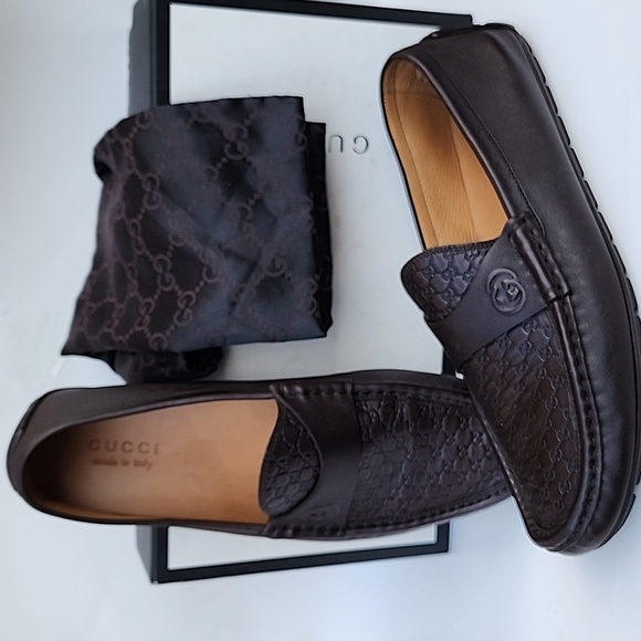 Men’s Brown Micro Guccissima Loafers with box and dust bag Size 11 - Picture 12 of 12
